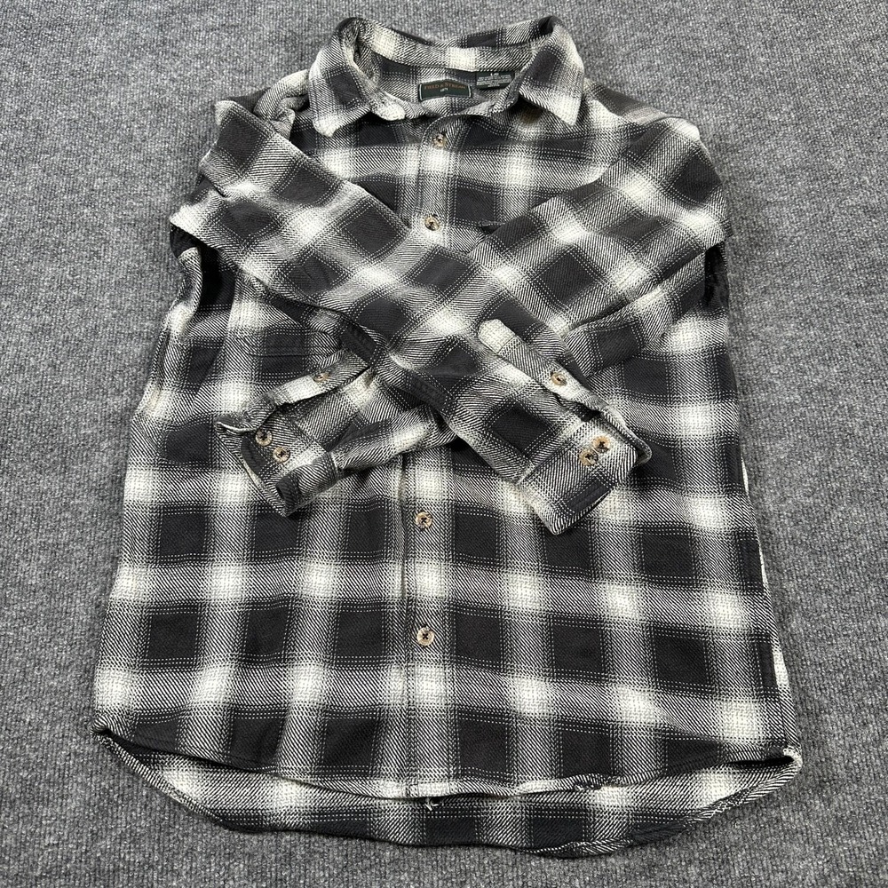 Field & Stream Shirt Mens Large Black Plaid Flannel Button Up Long Sleeve Casual